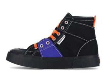 Superga 2696 Stripe Colourblock Mens Shoes Black/Royal/Orange