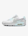 Nike Air Max 90 Womens Shoes White/Silver/Blue